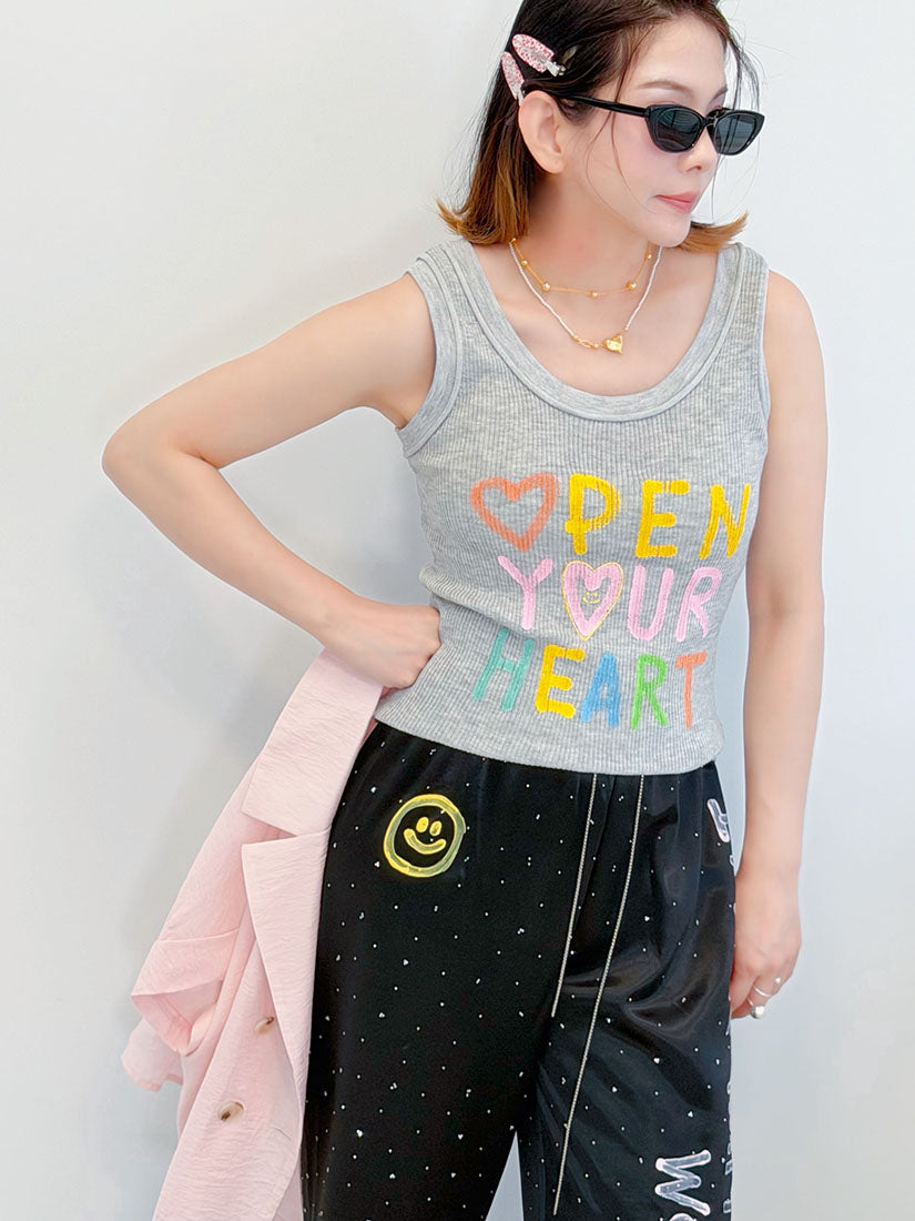 'Open Your Heart' Rib Tank Top (3 Colours)