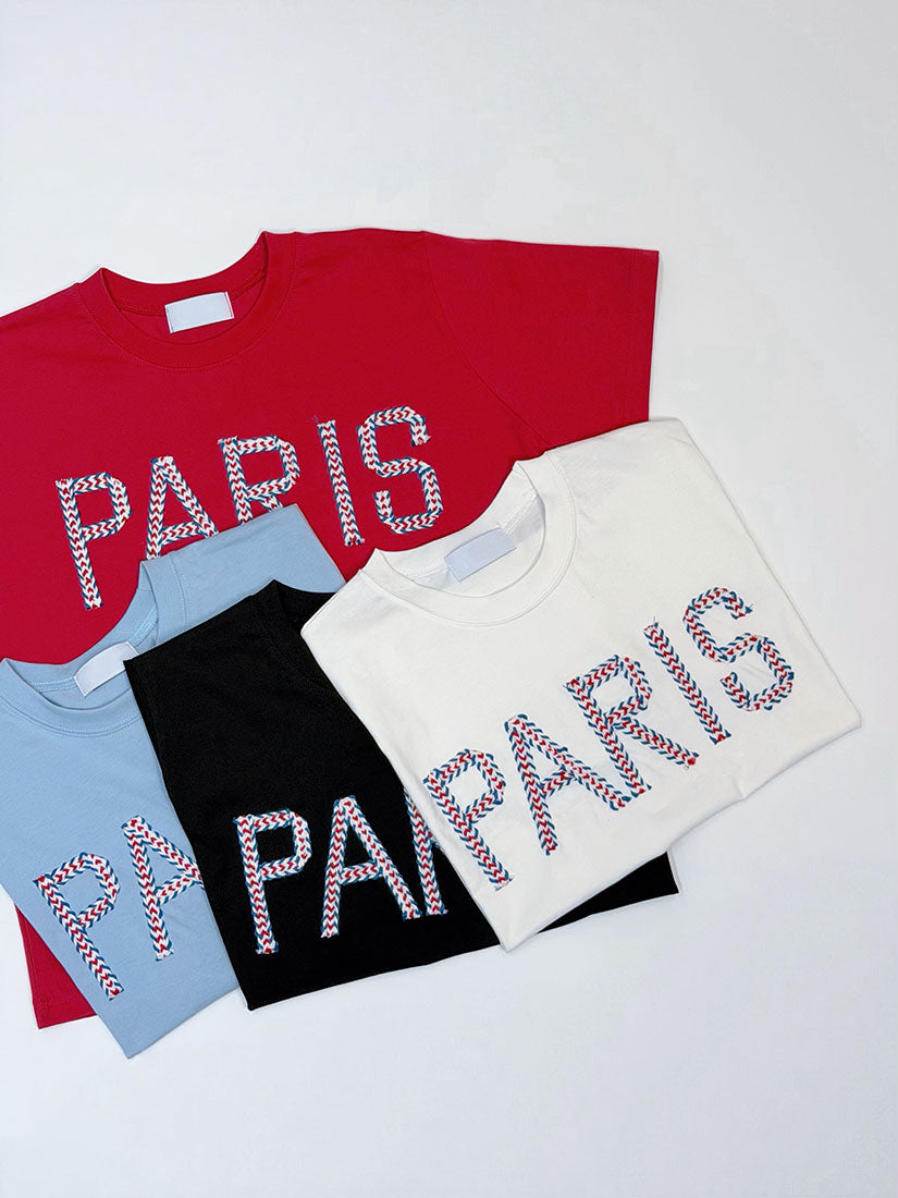 'Paris' Rope Embroidered Tee (4 Colours)