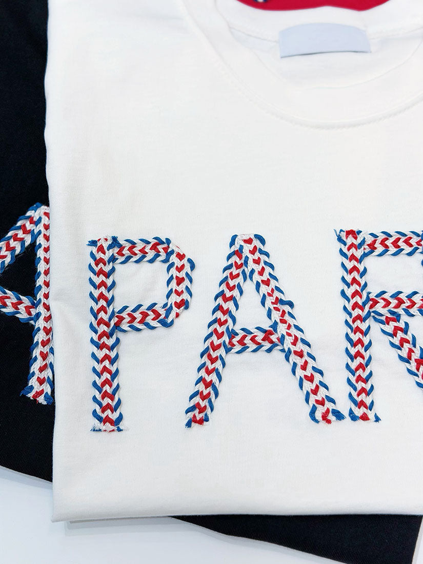 'Paris' Rope Embroidered Tee (4 Colours)