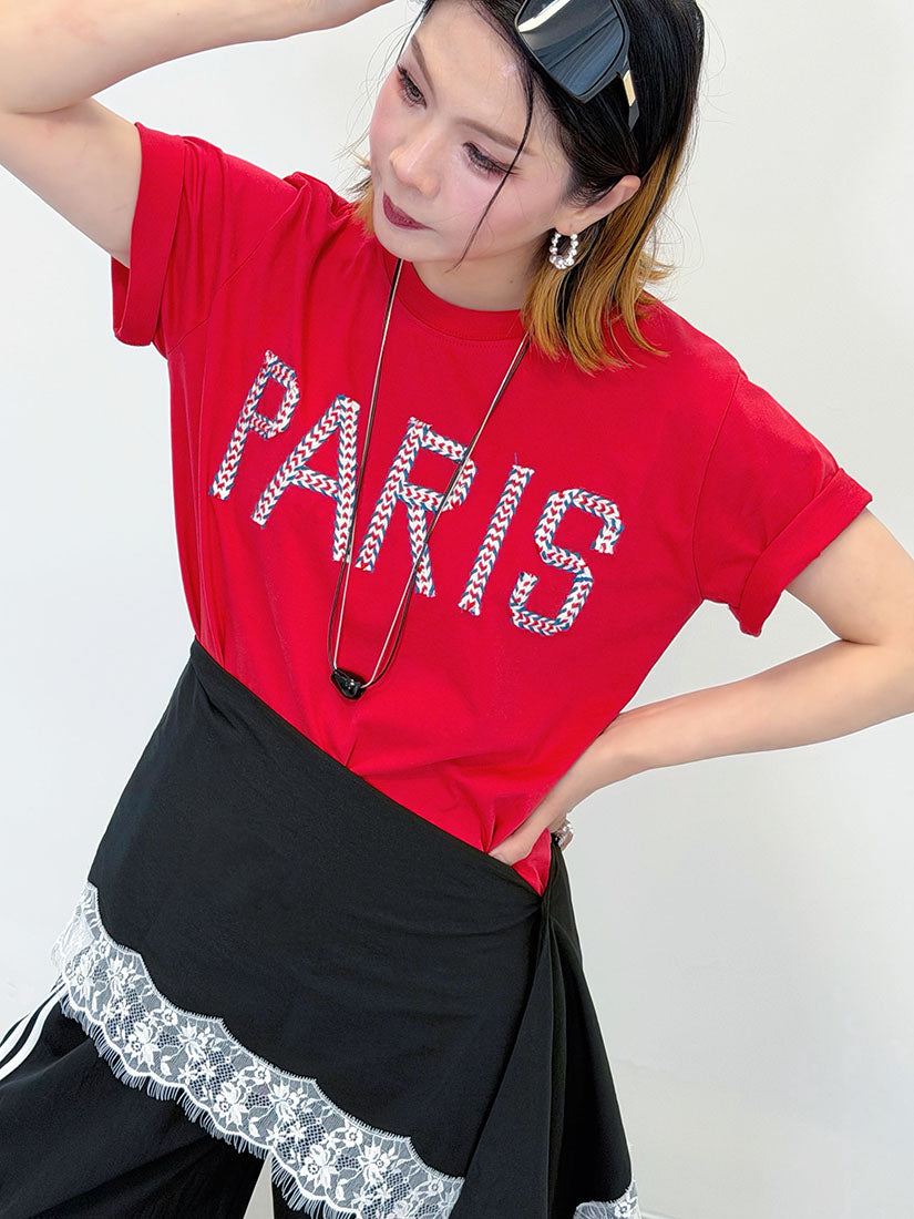 'Paris' Rope Embroidered Tee (4 Colours)