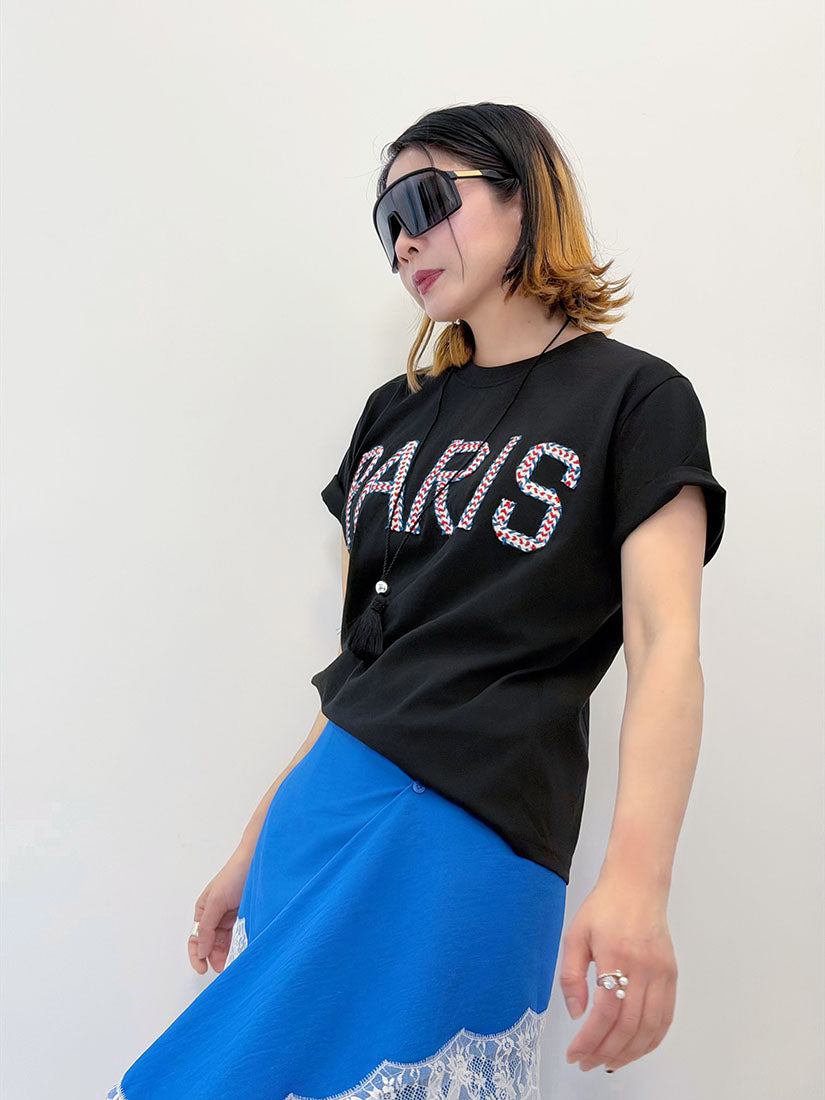 'Paris' Rope Embroidered Tee (4 Colours)