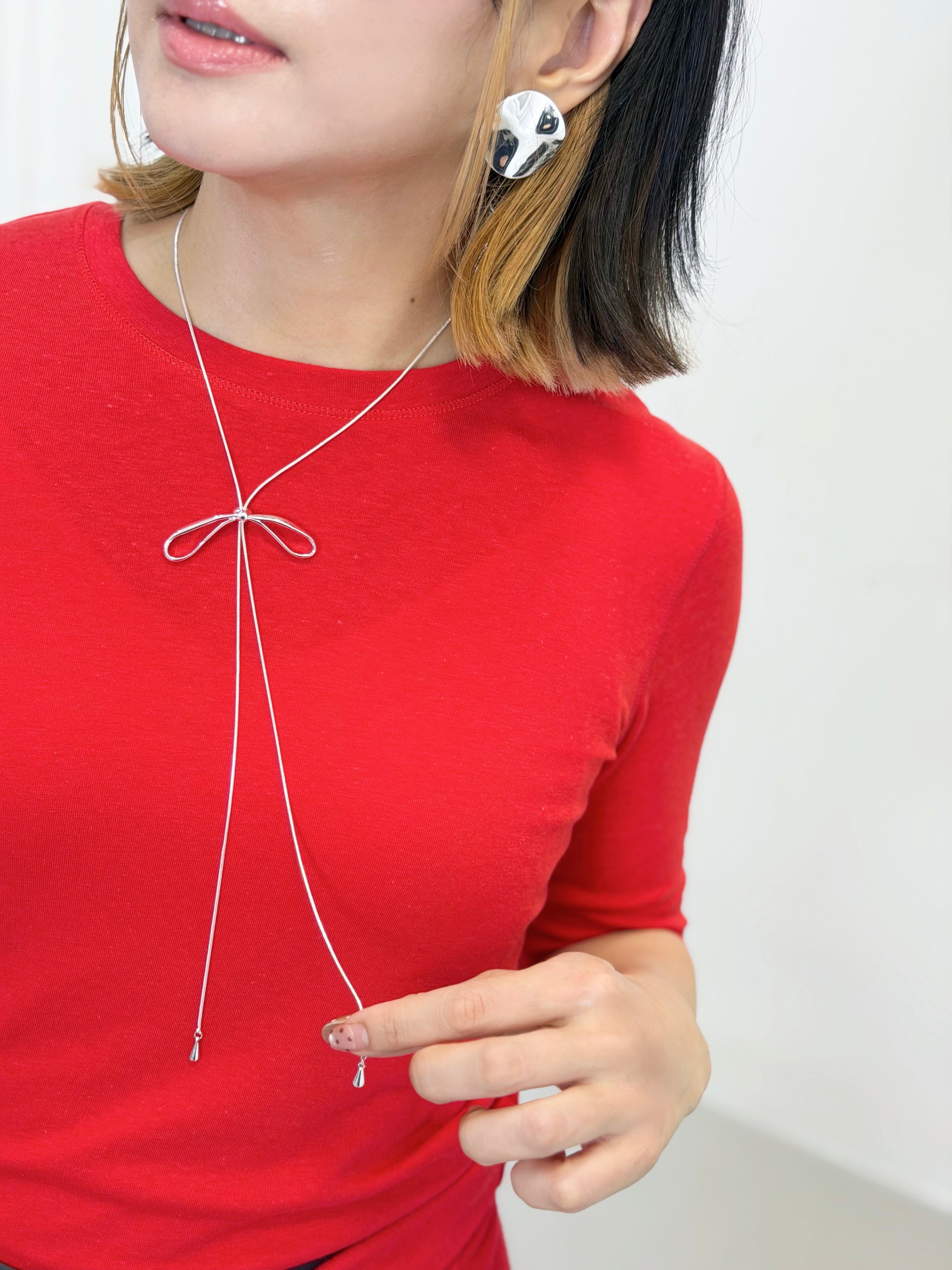 Silver Bow Necklace