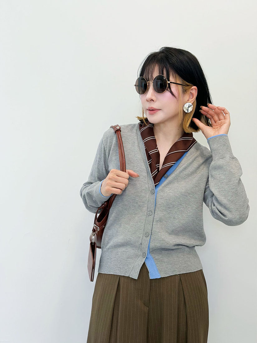 Contrast Placket Cardigan (3 Colours)