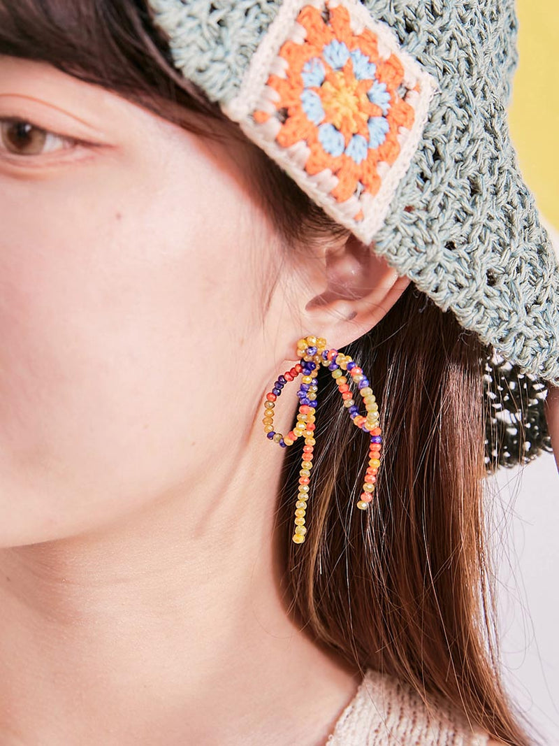 Crystal Bow Earrings (2 Colour)
