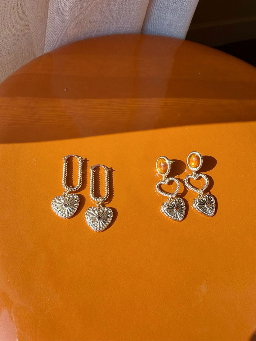 Twisted Earrings And Chiseled Heart