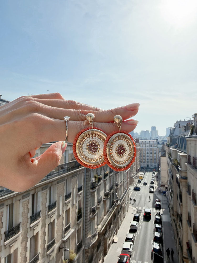 Disc Bead Dangle Earrings