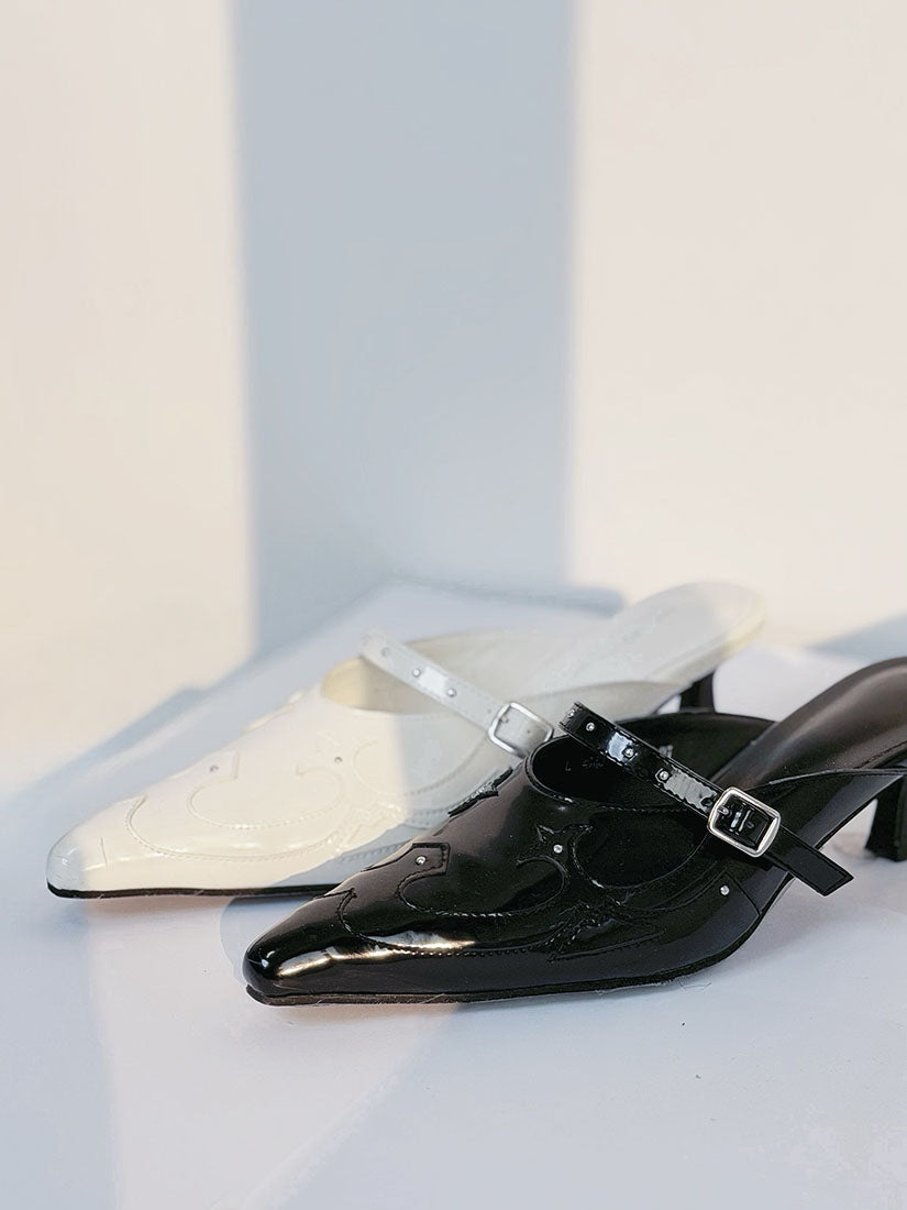 Gothic Patent Leather Mules (Display Sale)