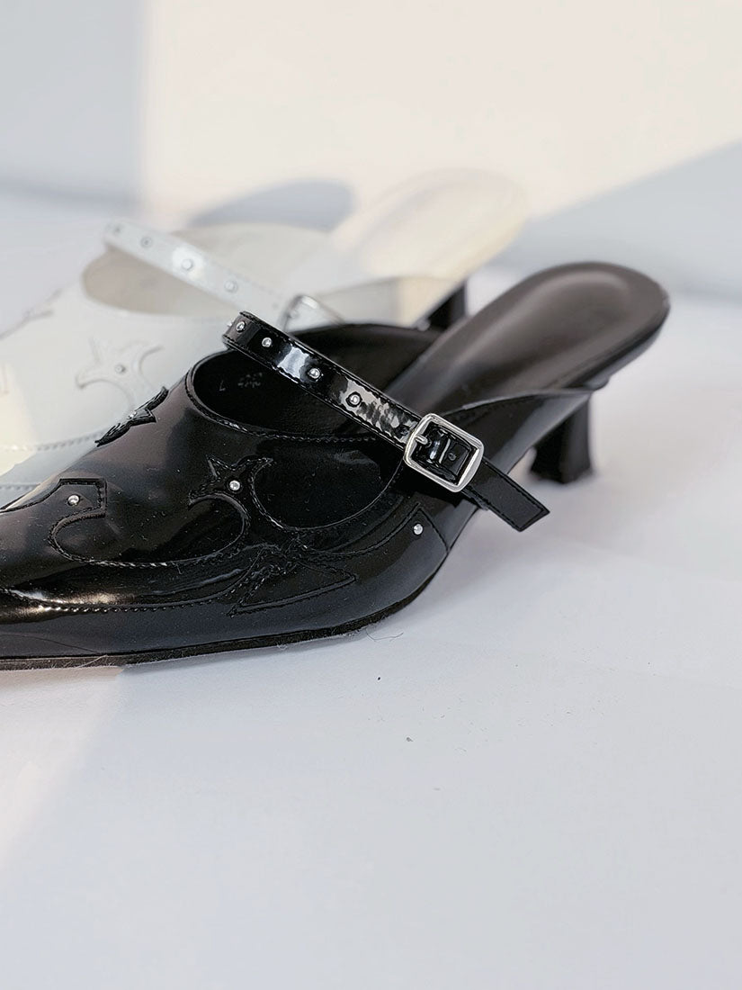 Gothic Patent Leather Mules (Display Sale)