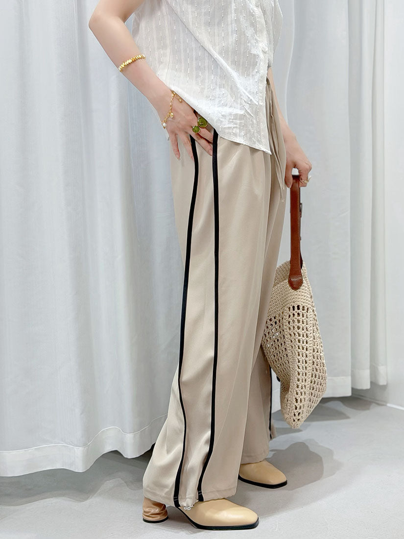 Contrast Piping Side Seam Pants (3 Colours)