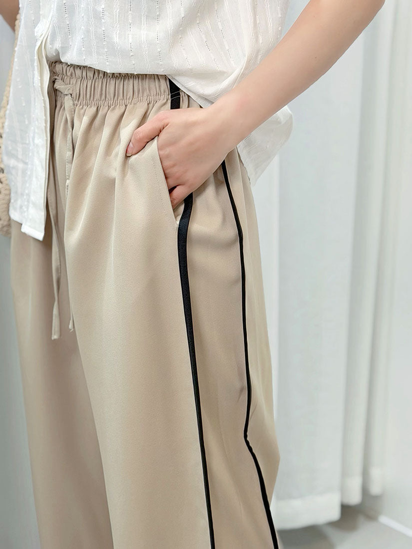 Contrast Piping Side Seam Pants (3 Colours)