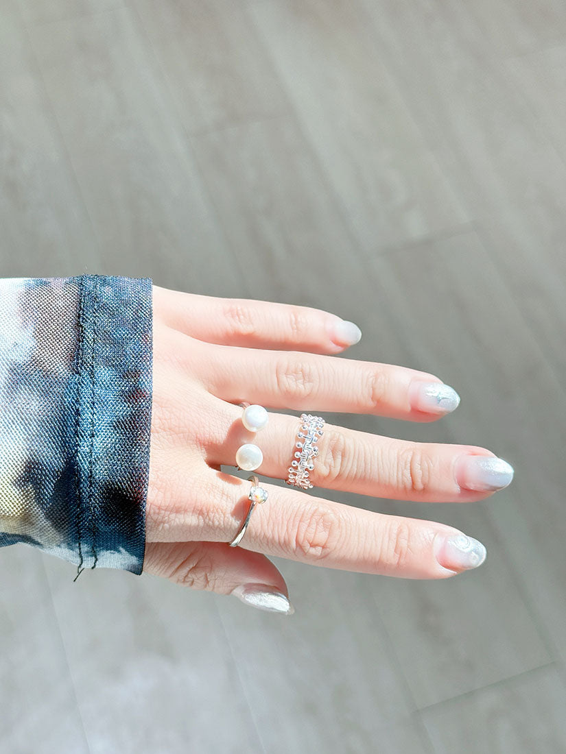 Silver Pin Chain Ring