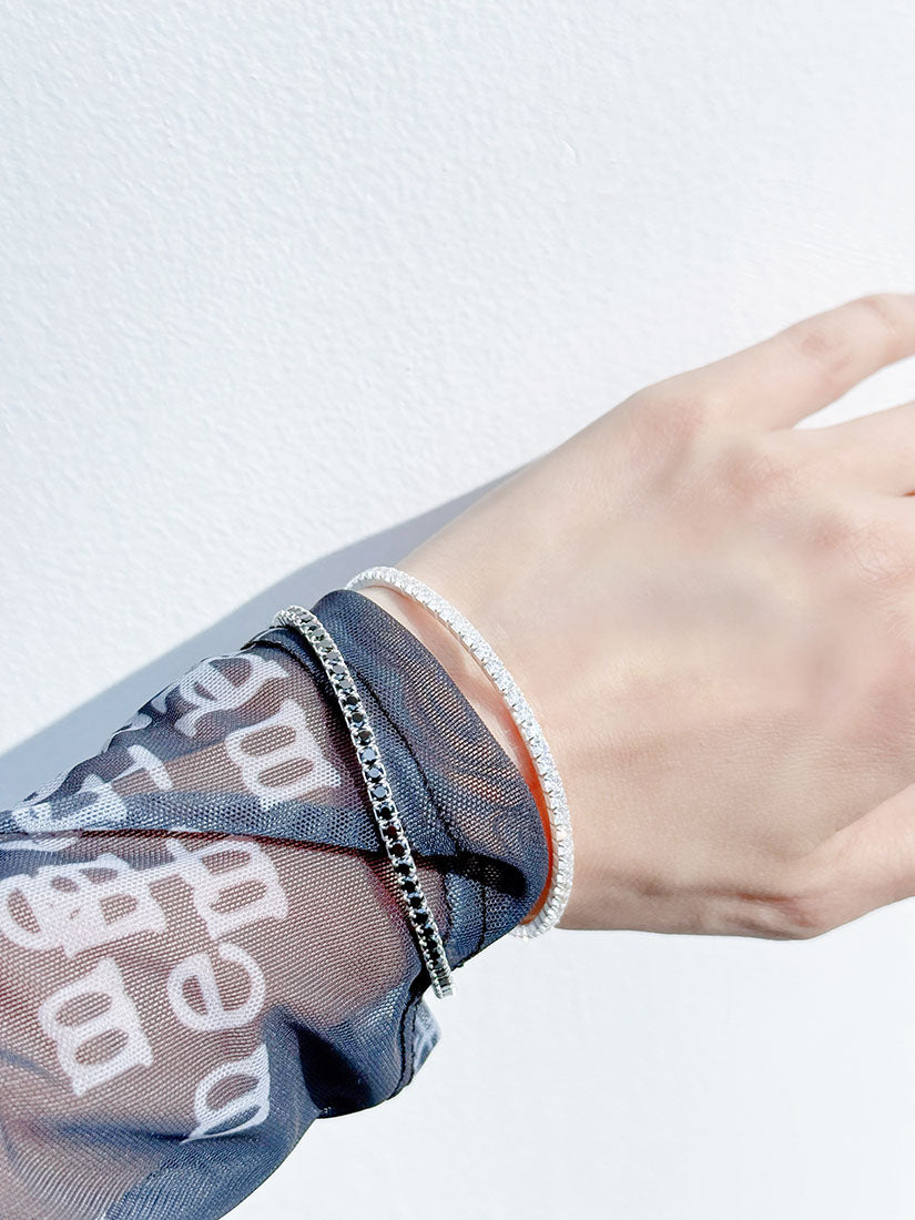 Faux Diamond Silver Tennis Bracelet (2 Colours)