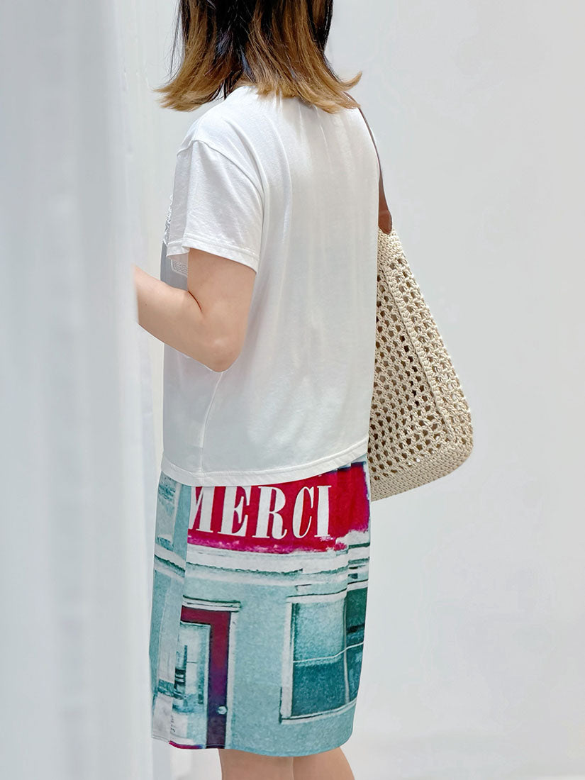 'Merci' Printed Skirt