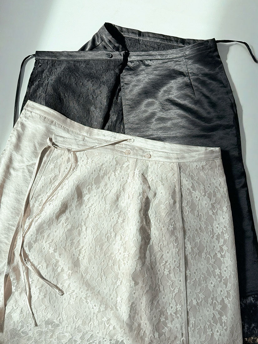 Lace Layered Two Ways Wrap Skirt (2 Colours)