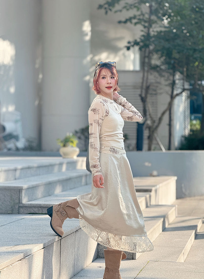 Lace Layered Two Ways Wrap Skirt (2 Colours)