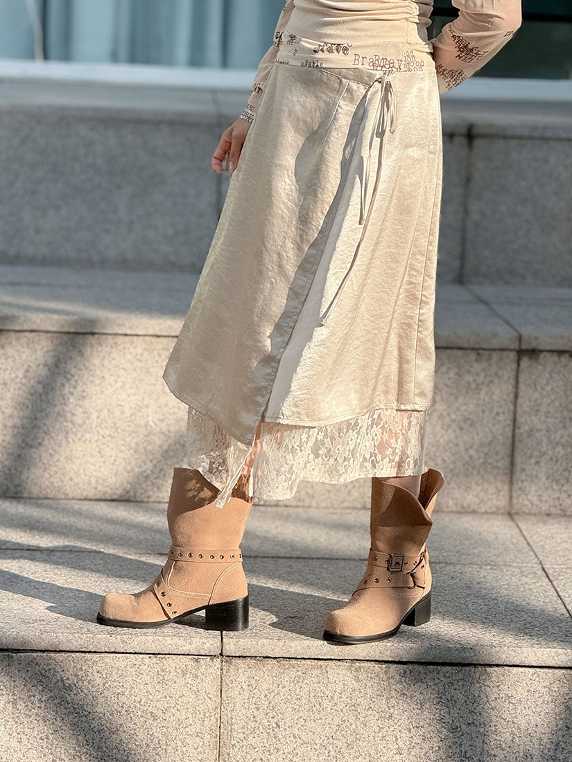 Lace Layered Two Ways Wrap Skirt (2 Colours)