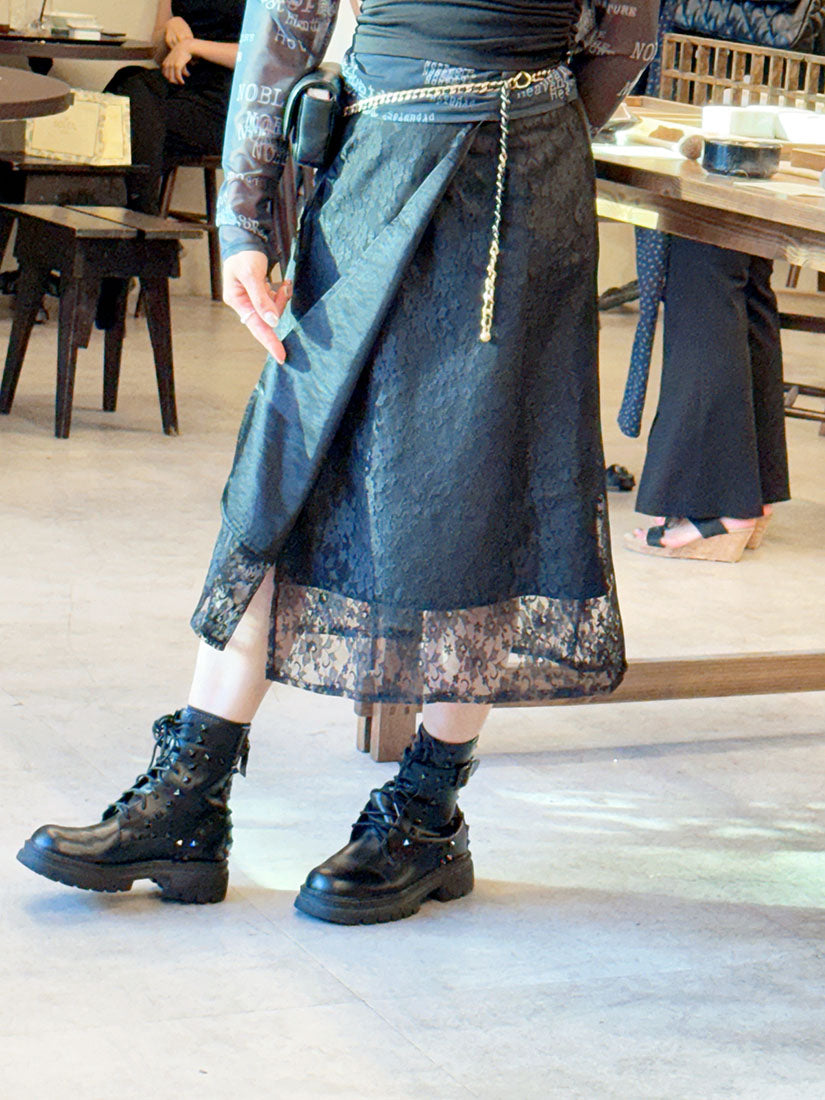 Lace Layered Two Ways Wrap Skirt (2 Colours)