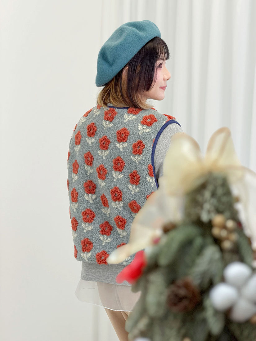 Floral Fleece Vest (2 Colours)