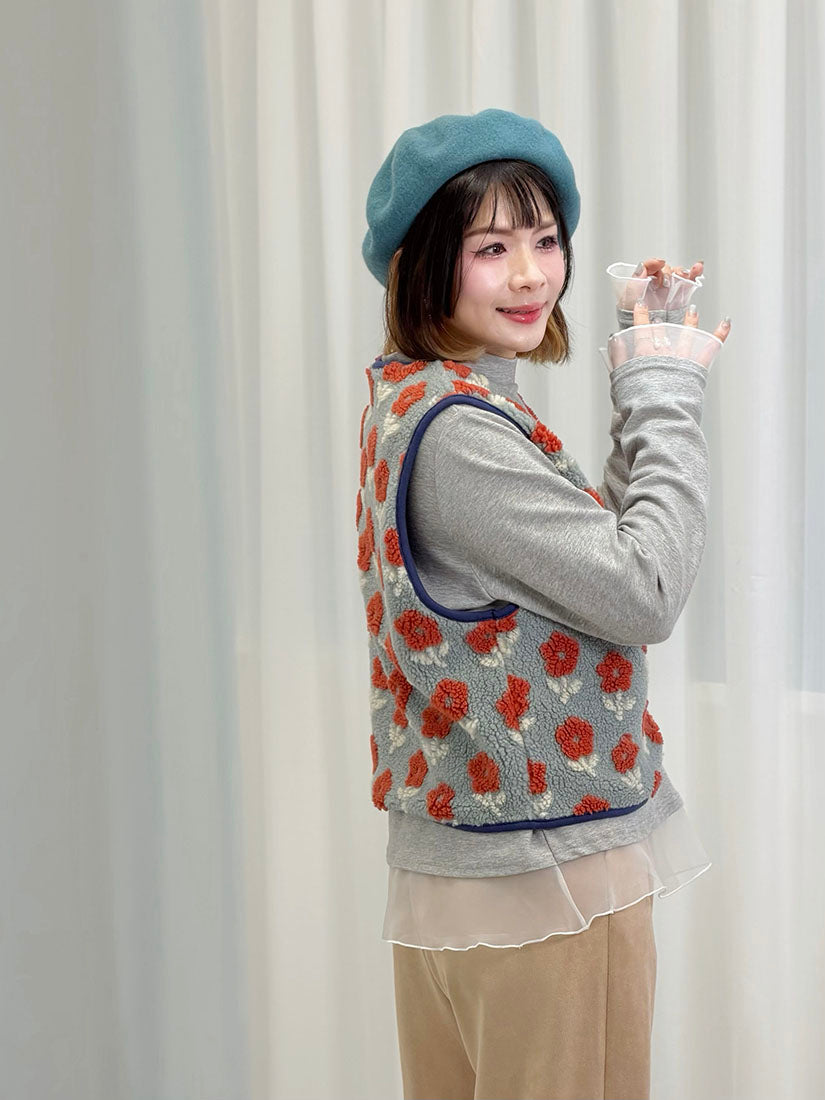Floral Fleece Vest (2 Colours)