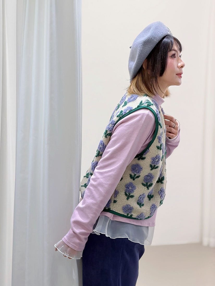 Organza Hem Mock Neck Top (2 Colours)