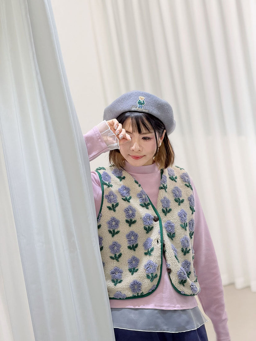 Floral Fleece Vest (2 Colours)