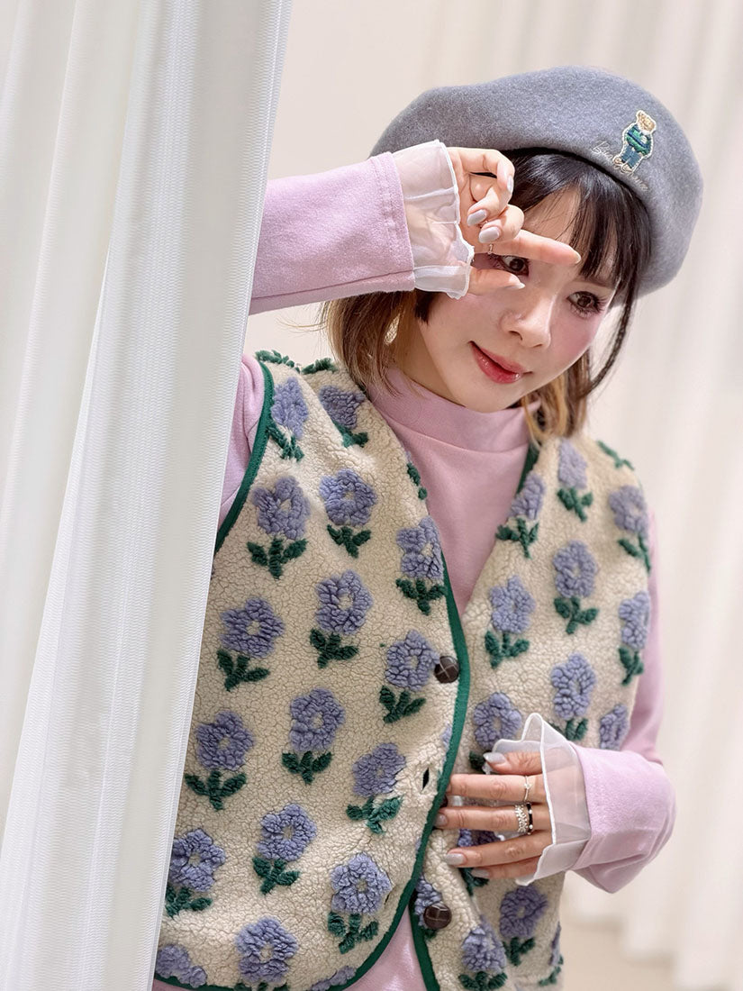 Floral Fleece Vest (2 Colours)