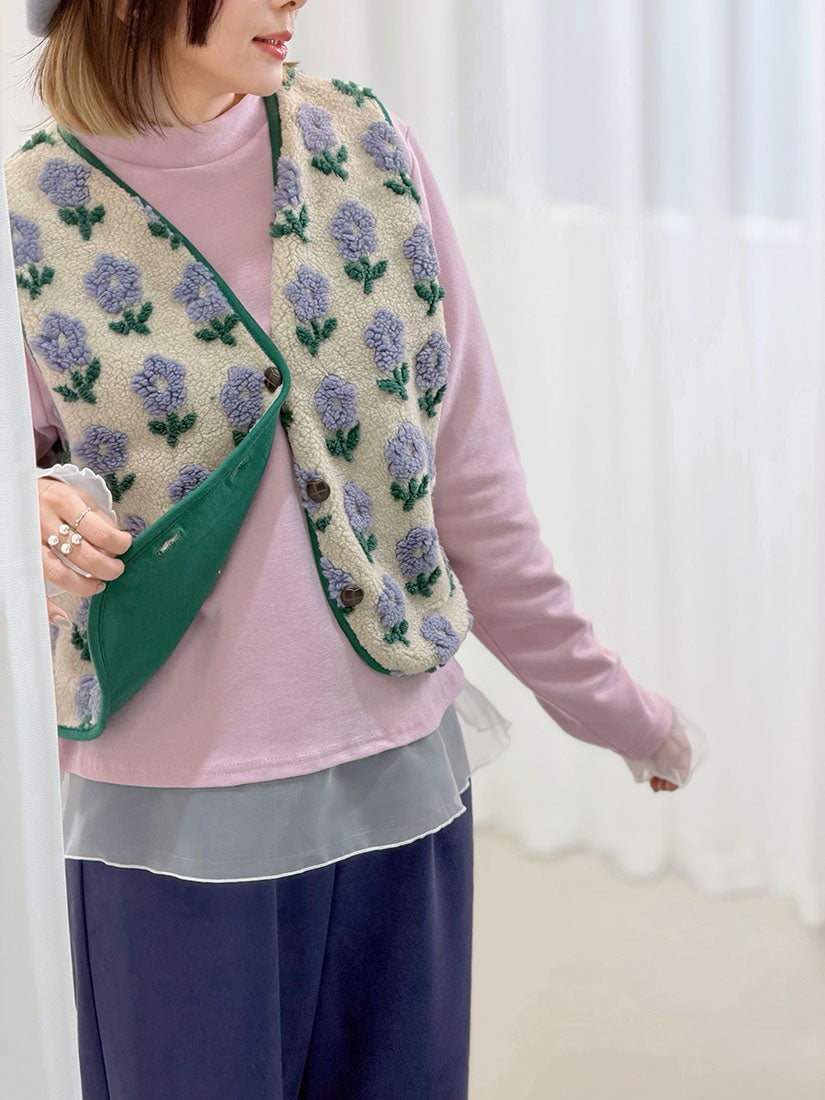 Floral Fleece Vest (2 Colours)