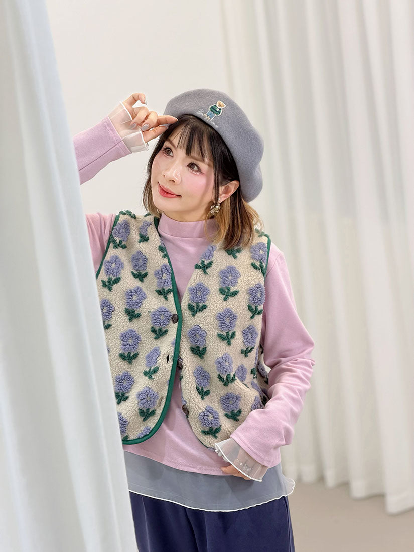 Organza Hem Mock Neck Top (2 Colours)