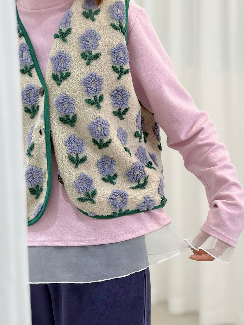 Floral Fleece Vest (2 Colours)