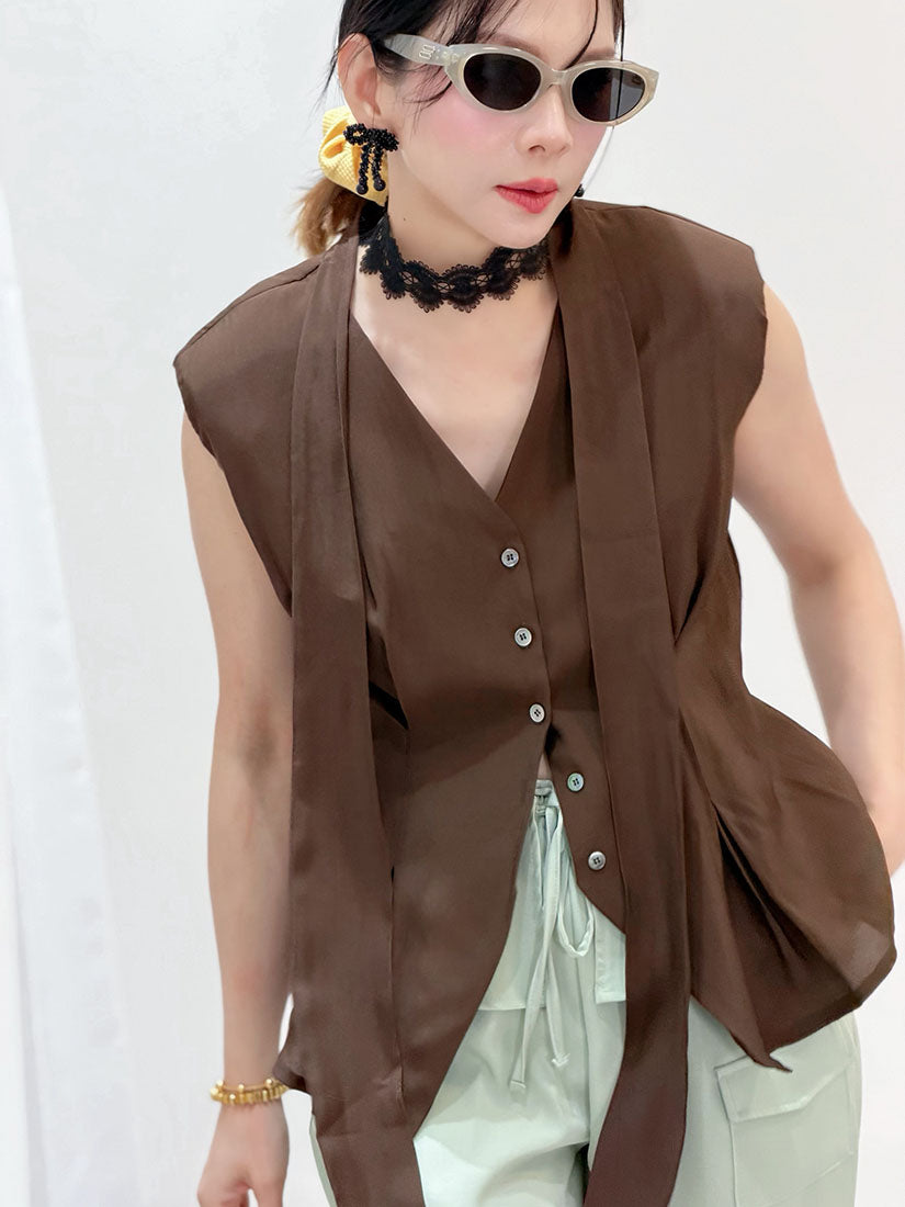 Scarf V Neck Waistcoat (2 Colours)
