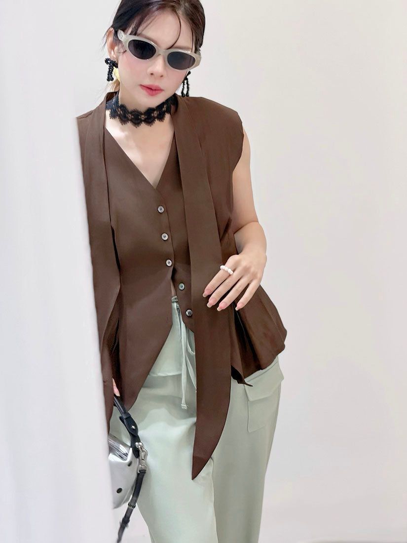 Scarf V Neck Waistcoat (2 Colours)