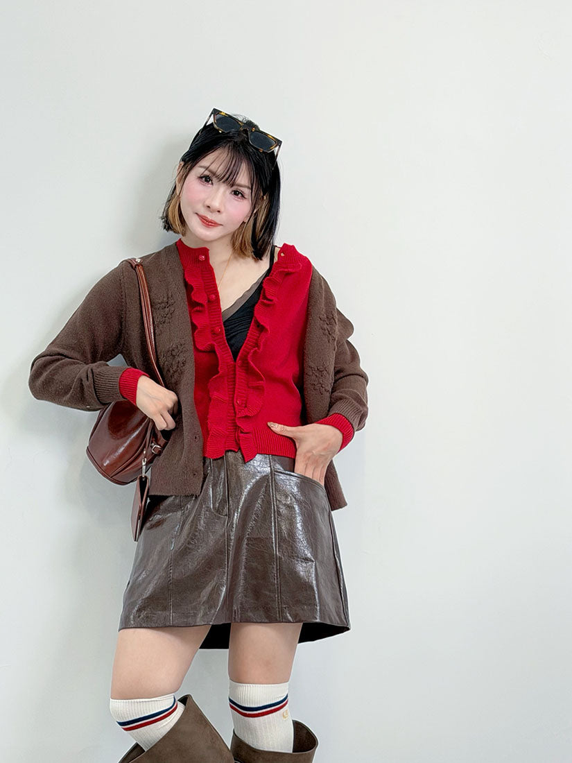 2 Layers Floral Colour Block Cardigan (3 Colours)