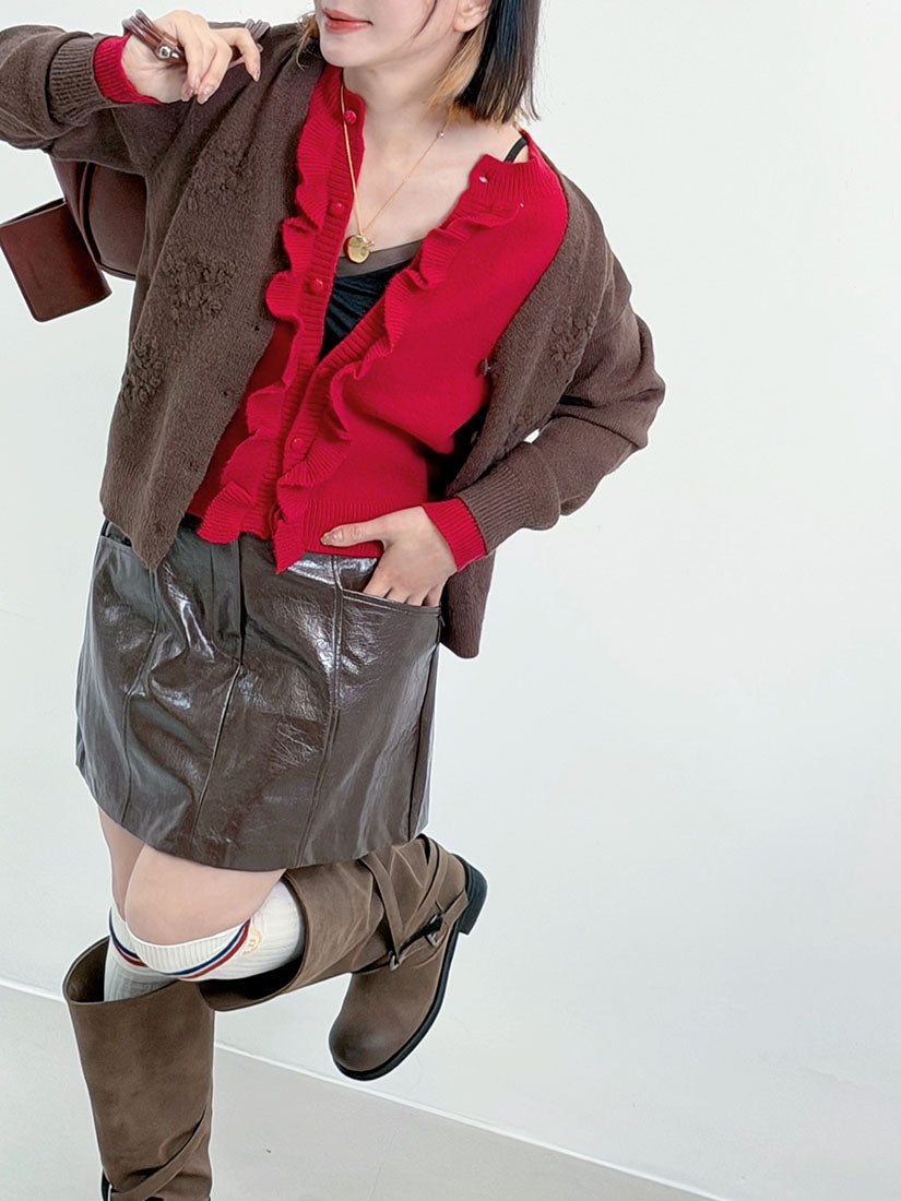 Leather Effect Skirt (2 Colours)