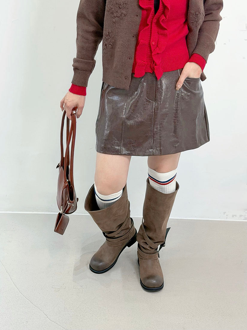 Leather Effect Skirt (2 Colours)