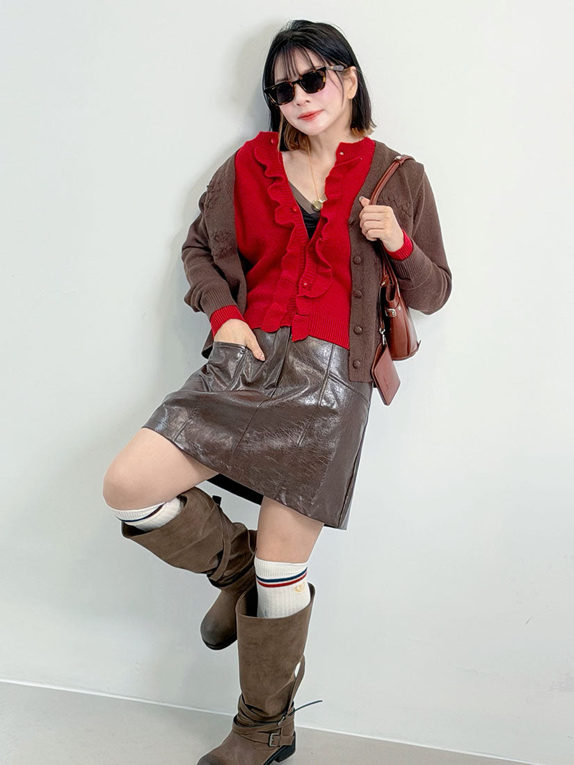 Leather Effect Skirt (2 Colours)