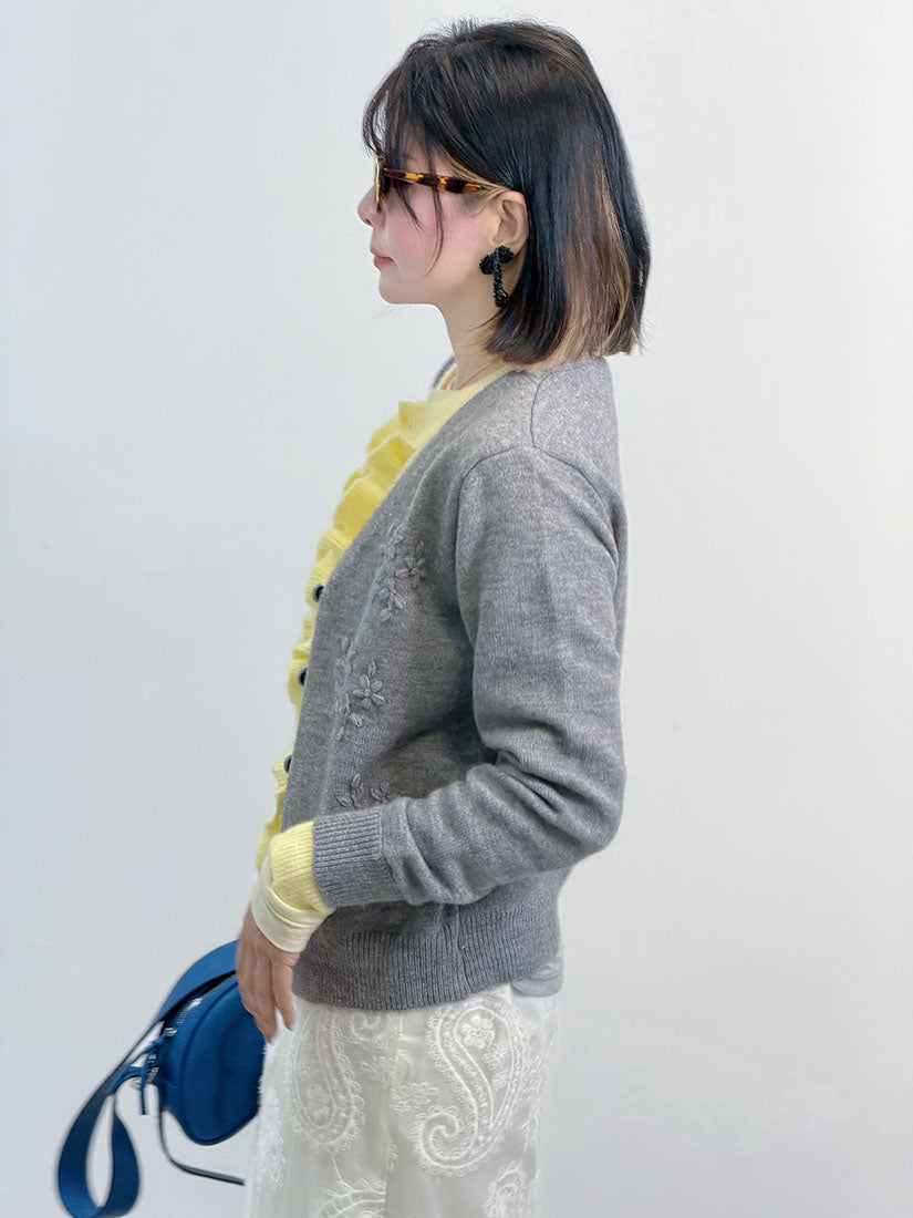 2 Layers Floral Colour Block Cardigan (3 Colours)
