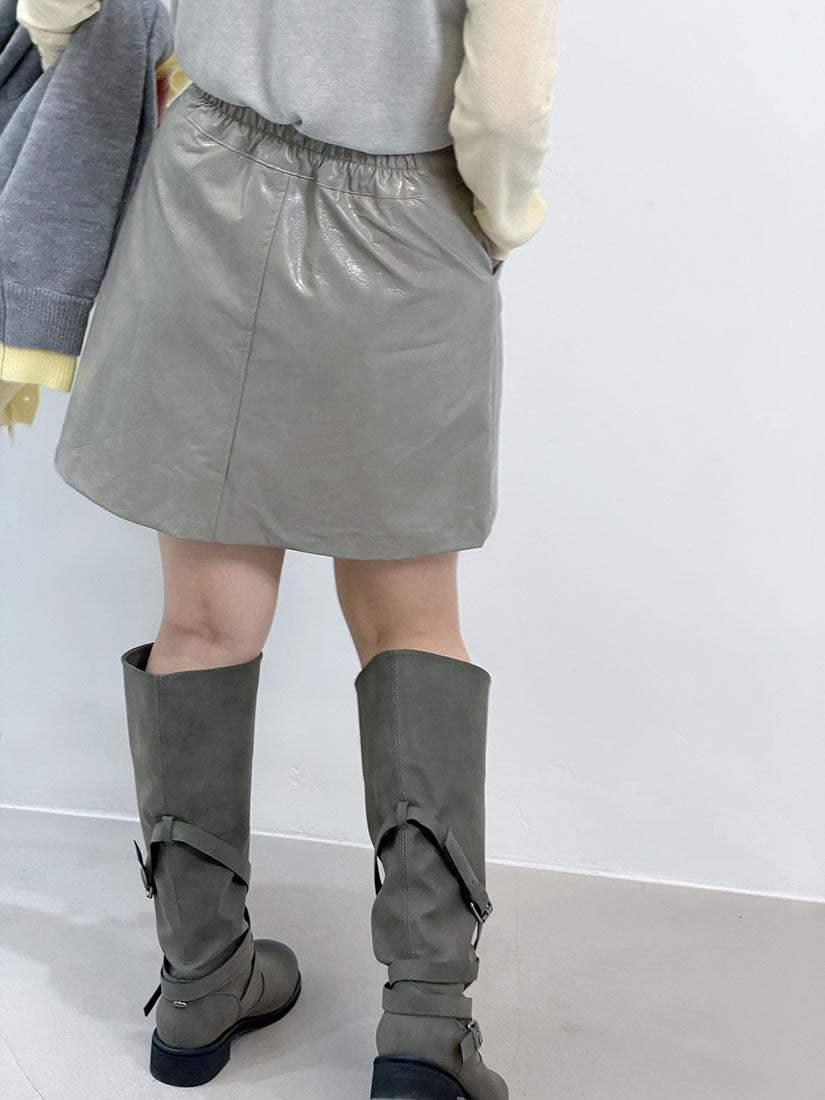 Leather Effect Skirt (2 Colours)