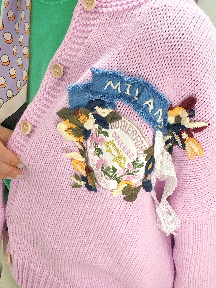 Embroidered Badge Cardigan (2 Colours)