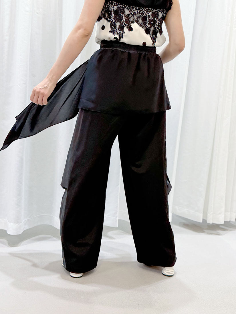 Chiffon Drape Patch Pants (2 Colours)