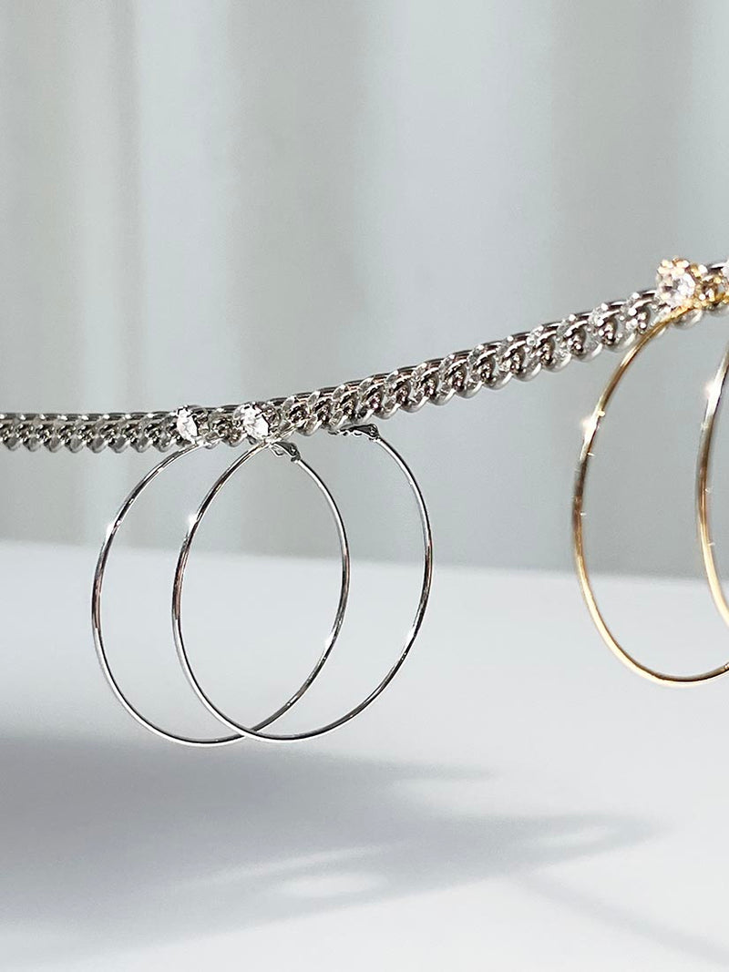 Diamond Circle Earrings