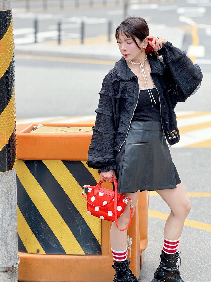Leather Panel Wrap Skort (2 Colours)