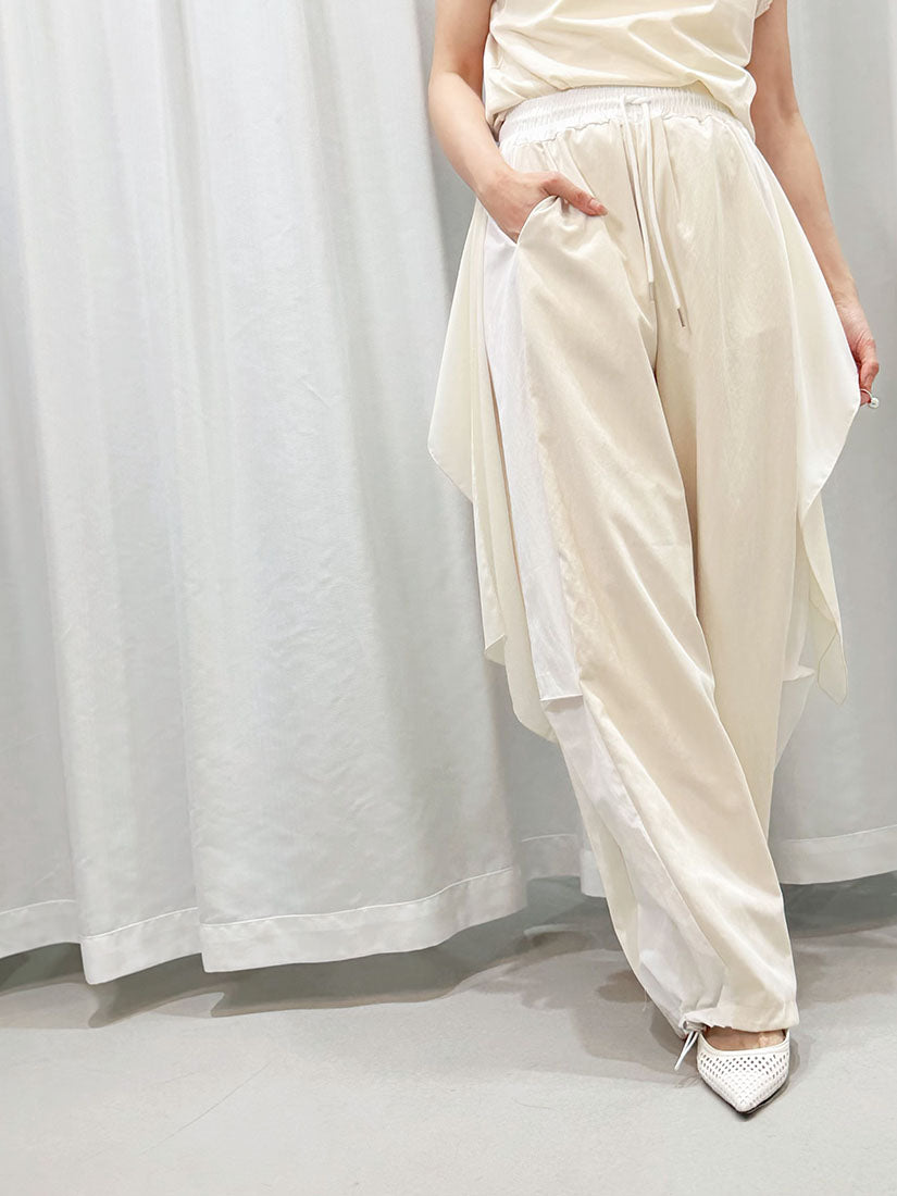 Chiffon Drape Patch Pants (2 Colours)