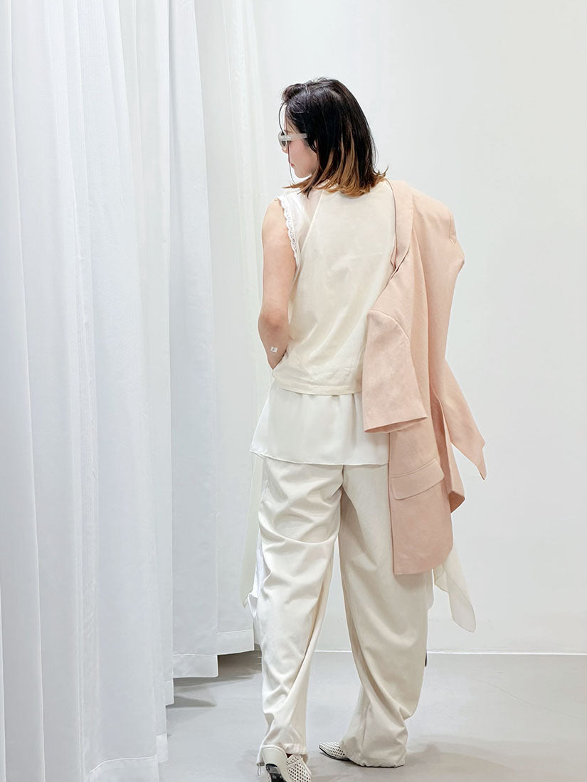 Chiffon Drape Patch Pants (2 Colours)
