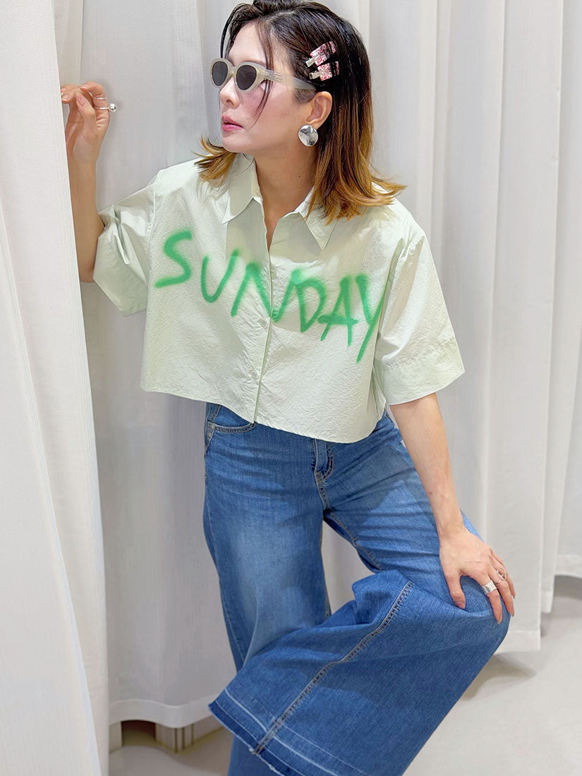Wide-Leg Denim Pants