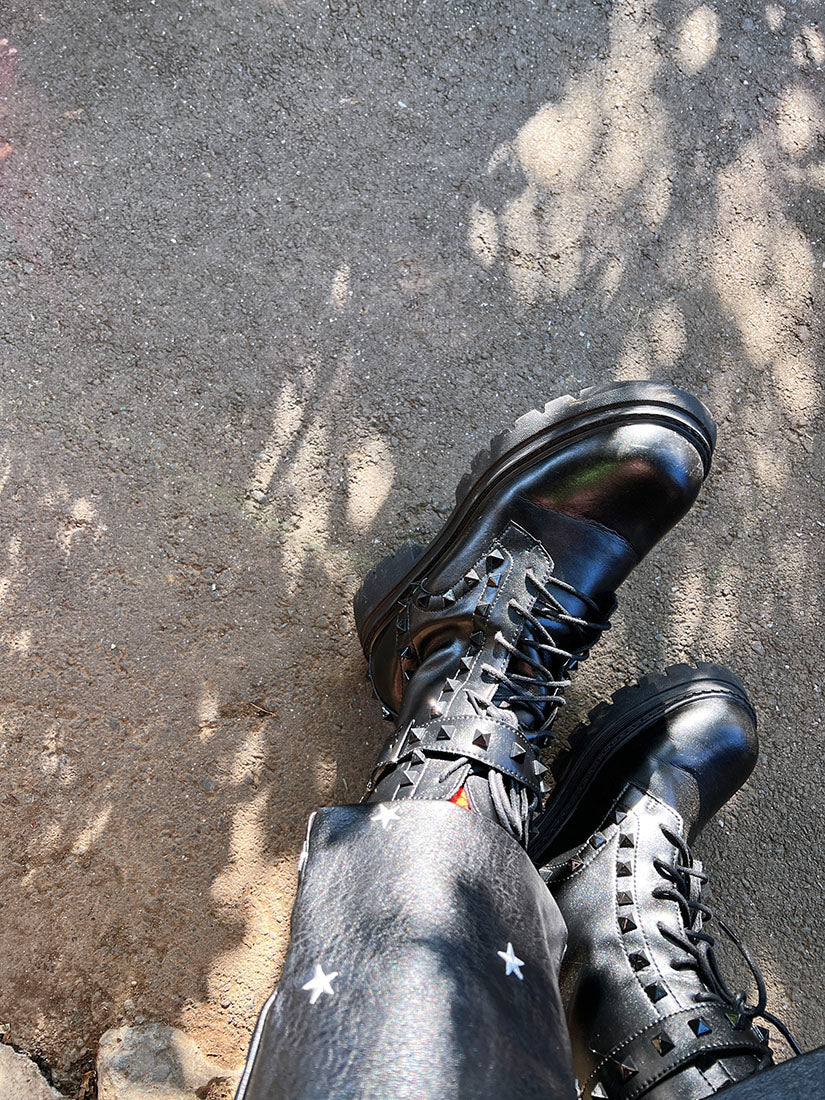 Leather Studs Boots