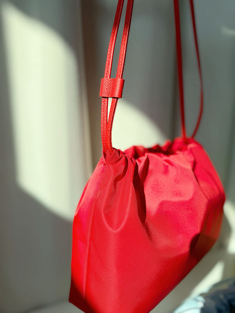 Leather Drawstring Shoulder Bag (4 Colours)