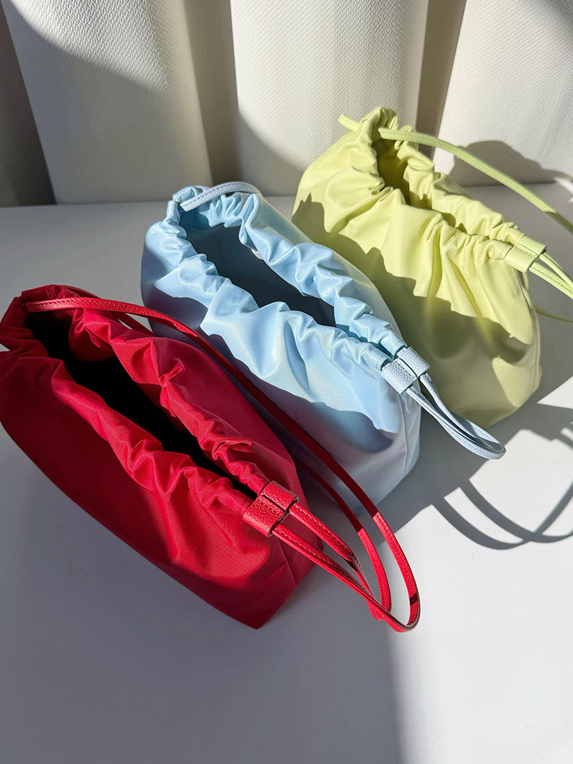 Leather Drawstring Shoulder Bag (4 Colours)