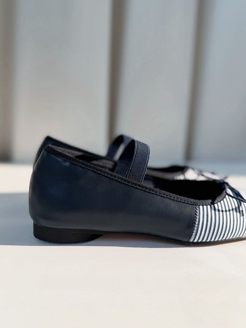 Red Toe Cap Ballerina Flats