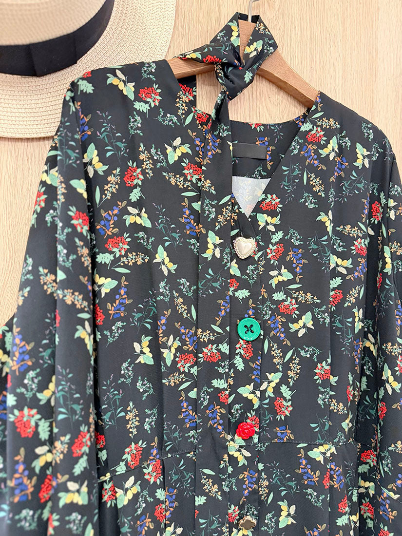 Tie Waist Floral Button Up Dress (2 Colours)