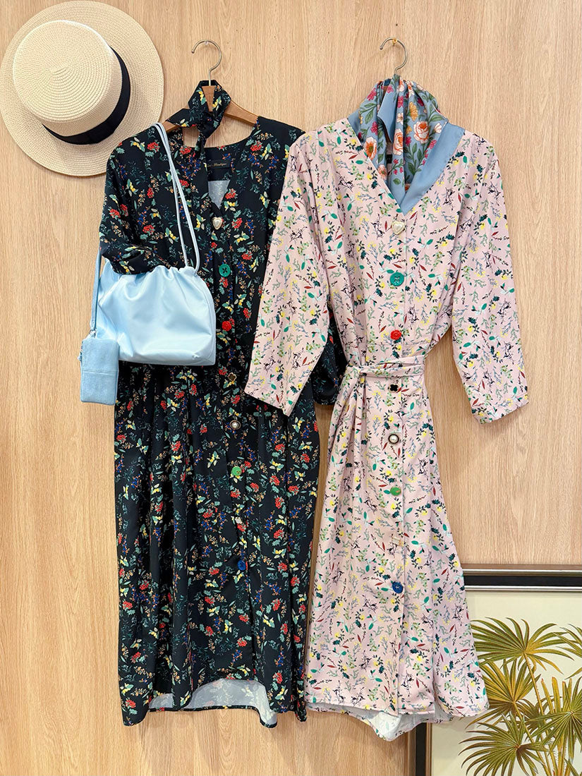 Tie Waist Floral Button Up Dress (2 Colours)